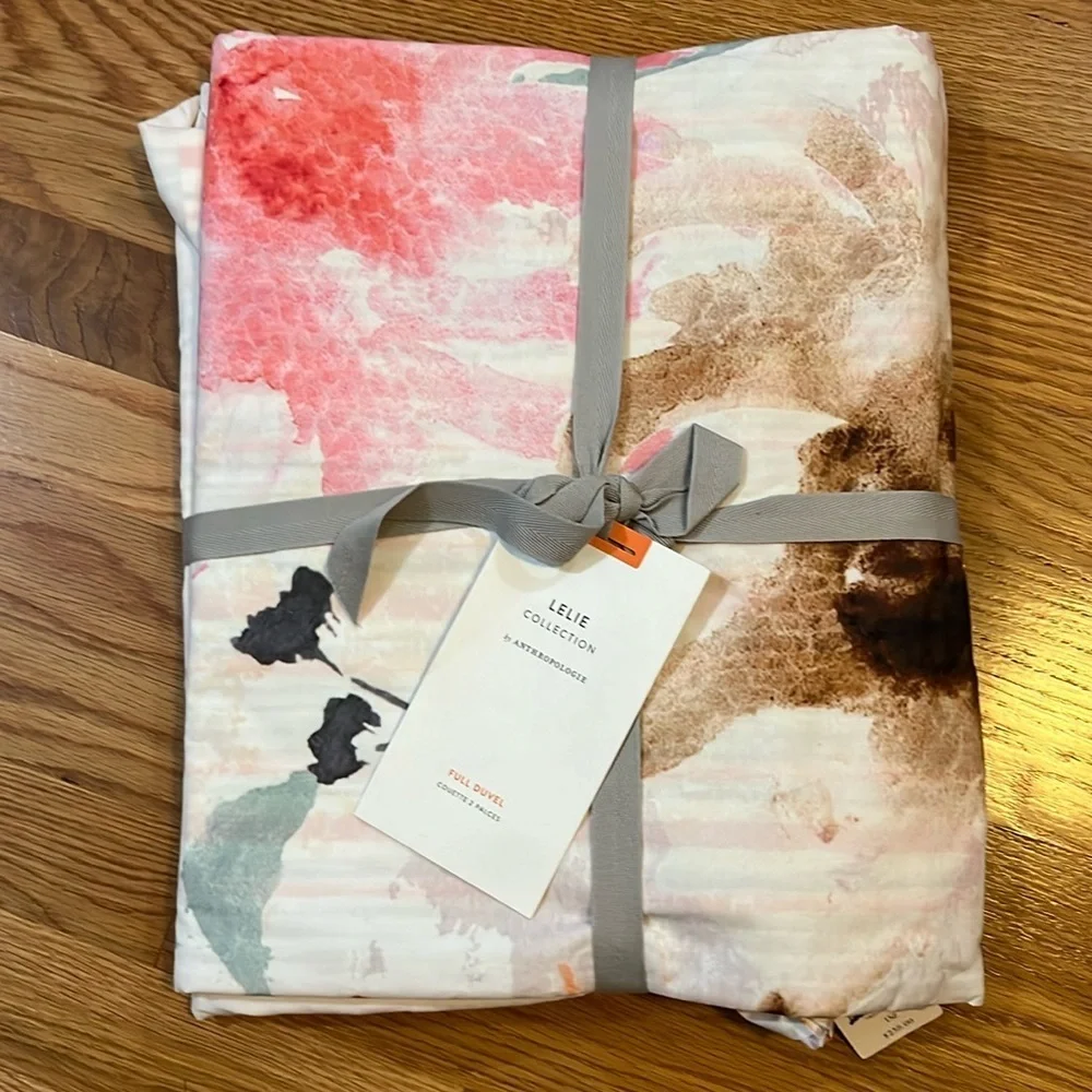 Anthropologie Lelie Duvet Cover Floral Size Full NWT
